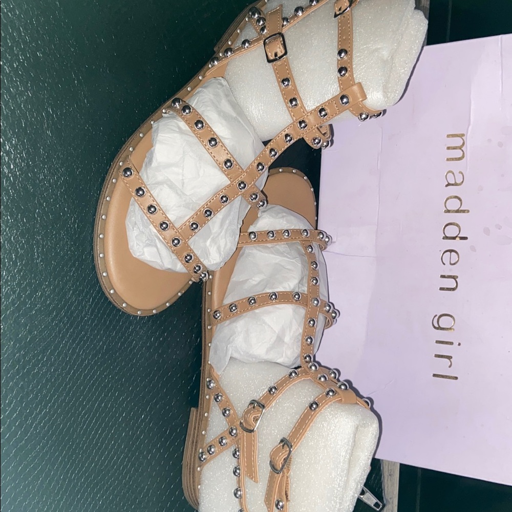 Madden Girl Brown Studded Sandals